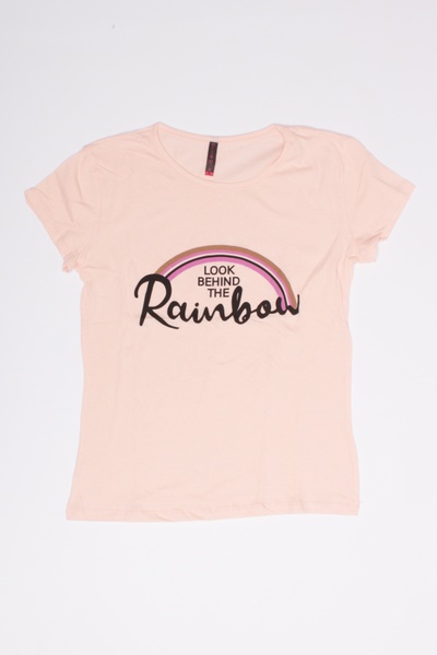 Женская футболка 48 цвет персиковый ЦБ-00192013 SKT000847777 фото