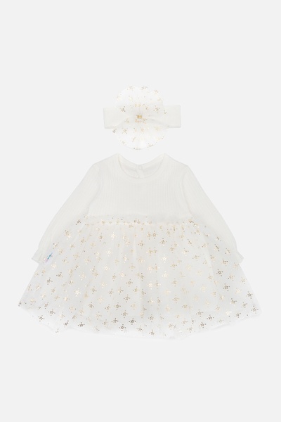 Сукня з пов'язкою для дівчинки 80 колір білий ЦБ-00243071 SKT000966881 фото