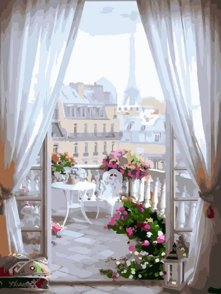 Набір для розпису по номерах "Вікно в Париж" колір різнокольоровий ЦБ-00215361 SKT000898432 фото