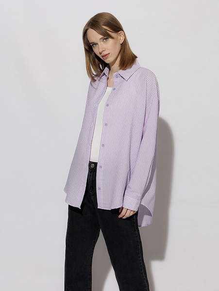 Жіноча сорочка з довгим рукавом 46 колір бузковий ЦБ-00218991 SKT000905948 фото