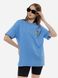 Жіноча футболка оверсайз 42 колір індіго ЦБ-00218102 SKT000903914 фото 1
