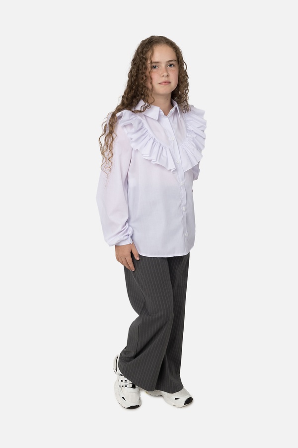 Сорочка з довгим рукавом для дівчинки 134 колір білий ЦБ-00253497 SKT001002165 фото