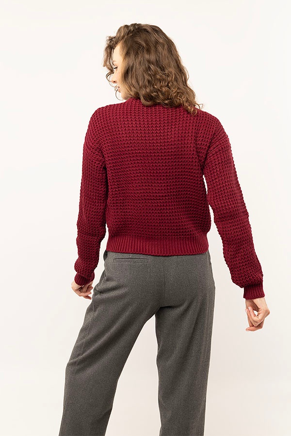 Жіночий светр 48 колір маджента ЦБ-00233295 SKT000941194 фото