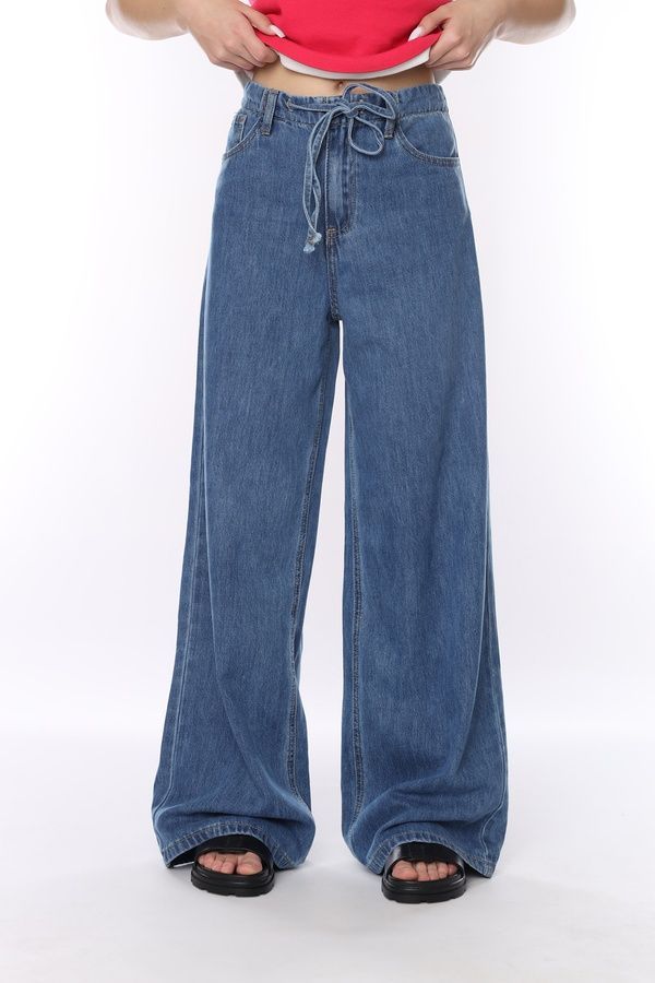 Джинсы wide leg женские цвет синий 50 ЦБ-00290506 фото