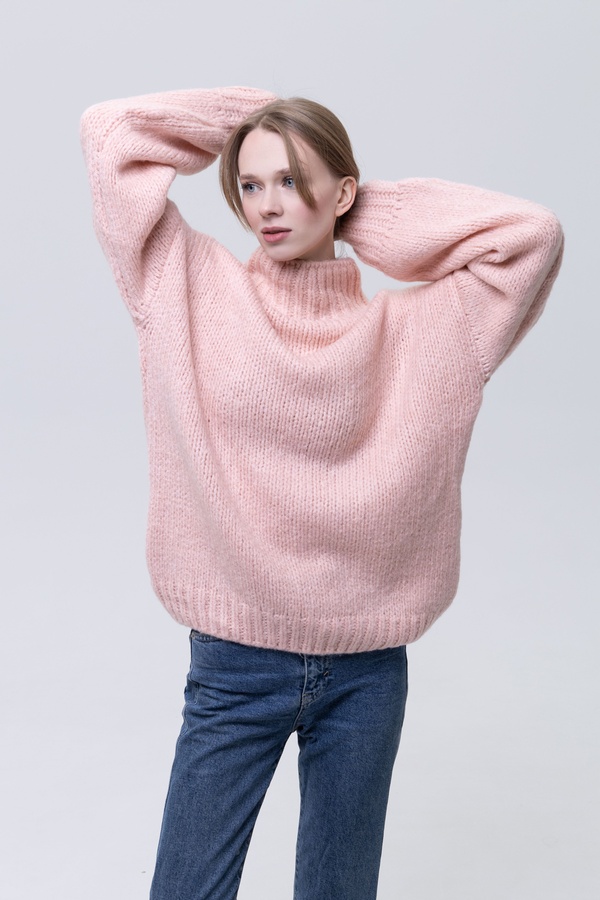 Жіночий светр 46 колір пудровий ЦБ-00233312 SKT000941226 фото