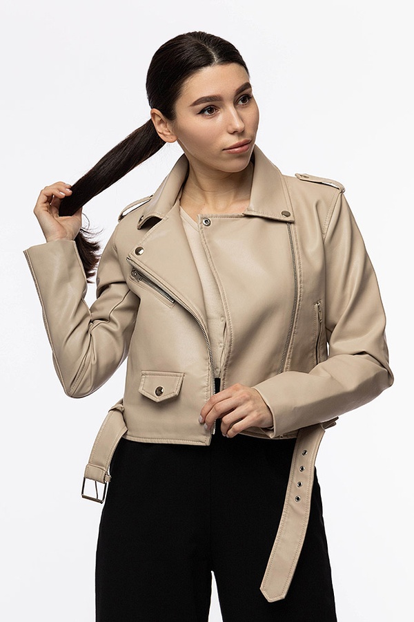Жіночі куртка косуха 42 колір молочний ЦБ-00209534 SKT000886877 фото