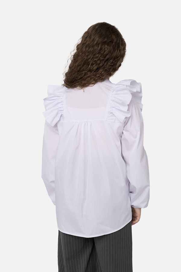 Сорочка з довгим рукавом для дівчинки 134 колір білий ЦБ-00253497 SKT001002165 фото