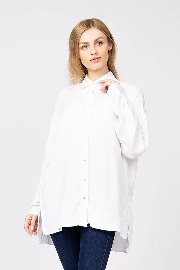 Блуза жіноча 42 колір білий ЦБ-00173849 SKT000581576 фото
