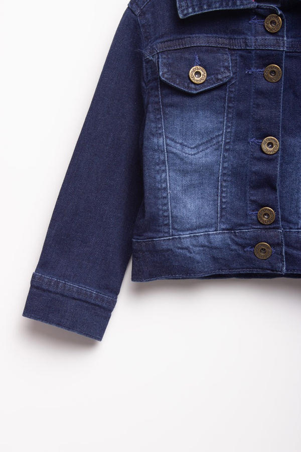 Куртка джинсова коротка на дівчинку 92 колір темно-синій ЦБ-00114280 SKT000509425 фото