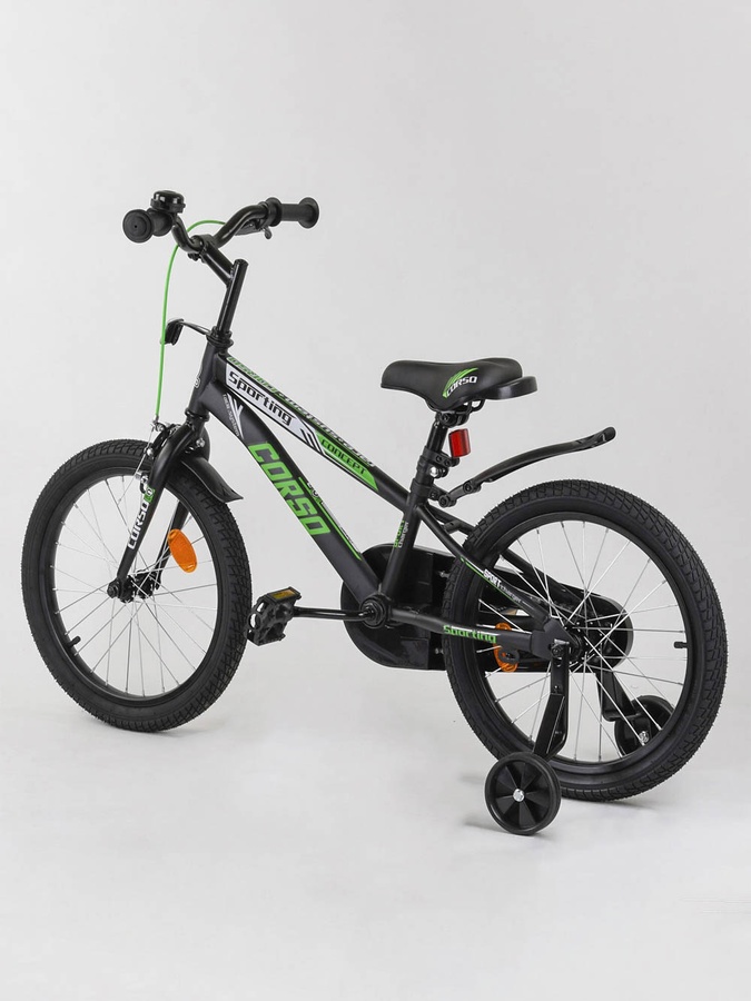 Детский двухколесный велосипед 18" дюймов цвет черно-салатовый ЦБ-00213412 SKT000893664 фото