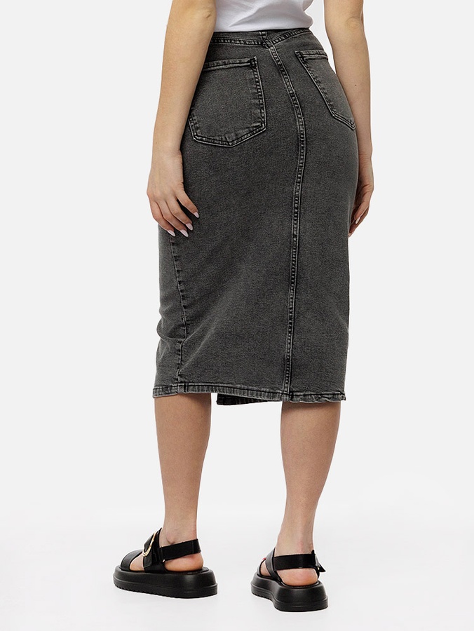 Жіноча джинсова довга спідниця 40 колір сірий ЦБ-00214225 SKT000895969 фото