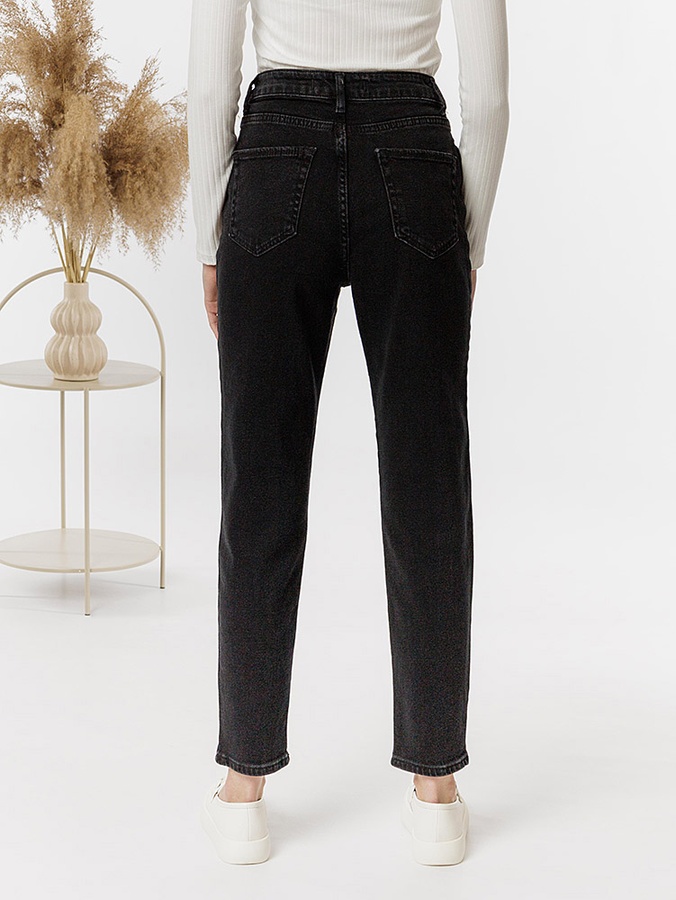 Жіночі джинси мом 42 колір чорний ЦБ-00218372 SKT000904359 фото