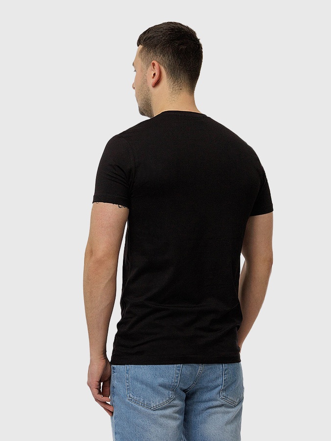 Чоловіча футболка регуляр 52 колір чорний ЦБ-00216066 SKT000899913 фото