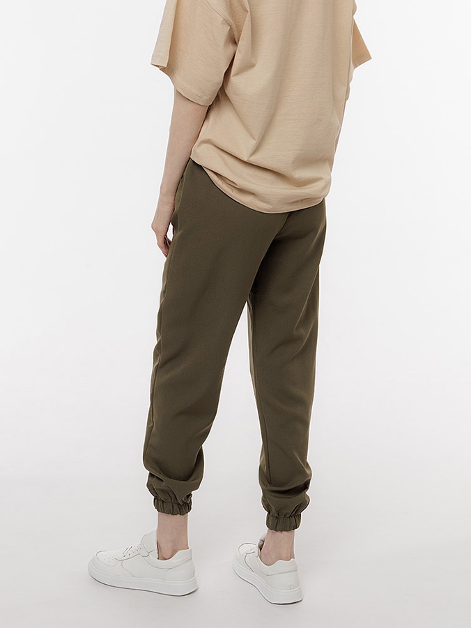 Жіночі штани на резинках 46 колір хакі ЦБ-00219061 SKT000906167 фото