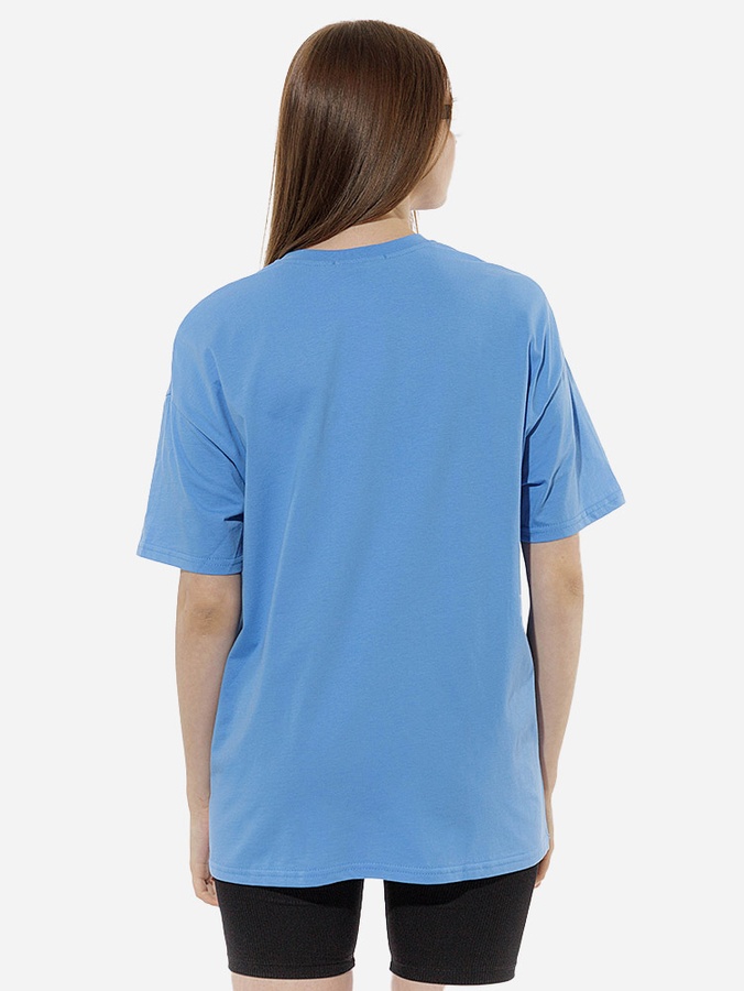 Жіноча футболка оверсайз 42 колір індіго ЦБ-00218102 SKT000903914 фото