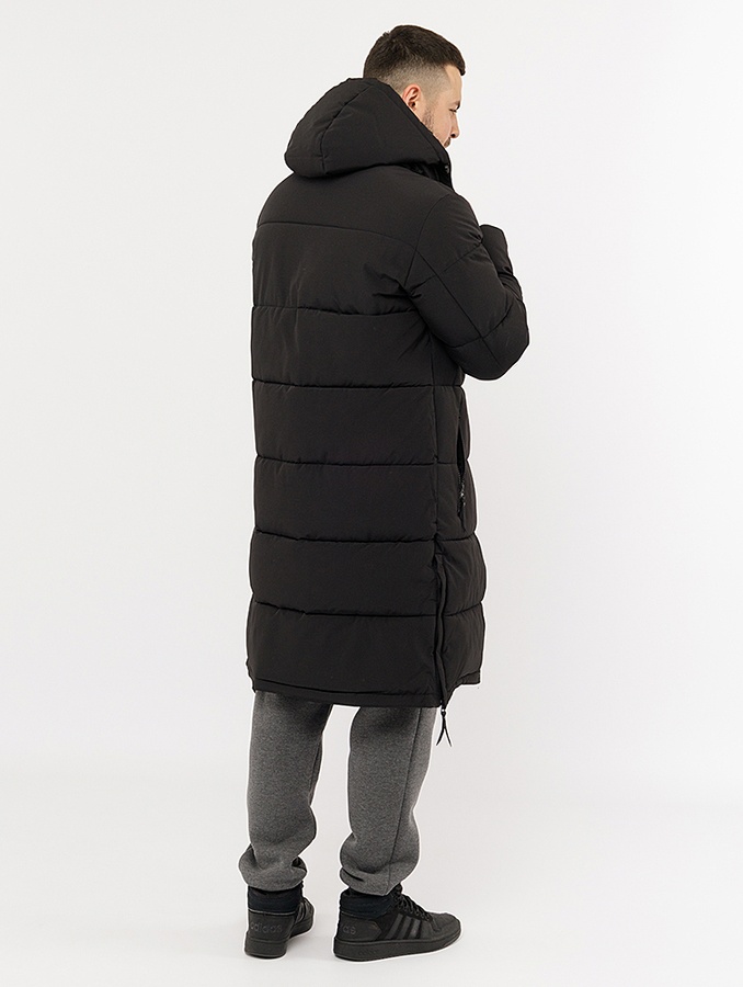Мужская куртка удлиненная 52 цвет черный ЦБ-00220374 SKT000909534 фото
