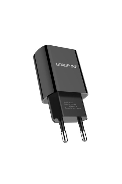 Зарядний пристрій Borofone BA20A 1 USB 2.1A колір чорний ЦБ-00204686 SKT000876748 фото