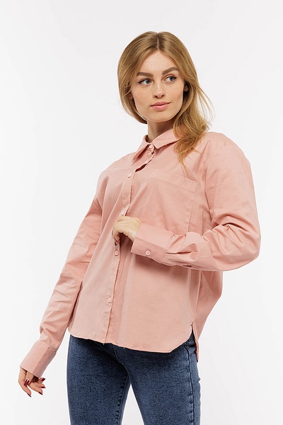 Женская рубашка 50 цвет пудровый ЦБ-00184062 SKT000609290 фото