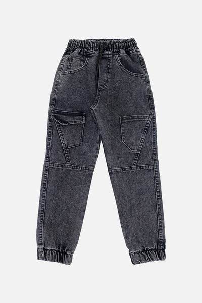 Джогеры джинсовые для мальчика 146 цвет серый ЦБ-00243736 SKT000969217 фото