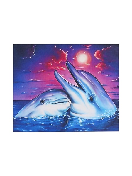 Алмазная мозаика "Дельфины", 30х40 см цвет разноцветный ЦБ-00217175 SKT000902198 фото