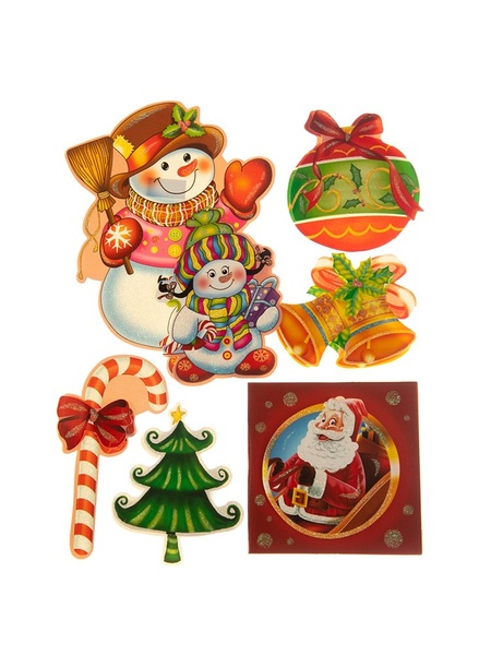 Новорічний набір наліпок "Милий сніговик" колір різнокольоровий ЦБ-00207177 SKT000882468 фото
