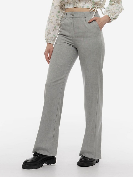 Женские прямые брюки 42 цвет светло-серый ЦБ-00217330 SKT000902509 фото