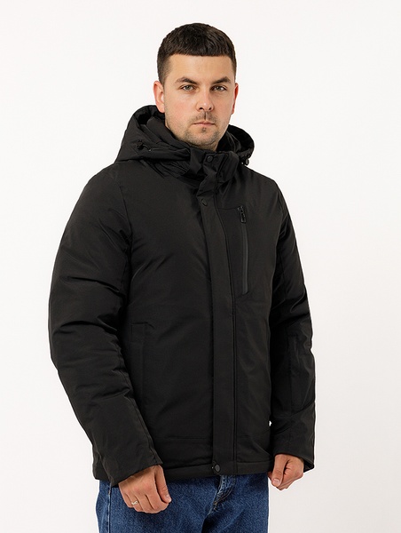 Чоловіча коротка куртка 56 колір чорний ЦБ-00220368 SKT000909502 фото