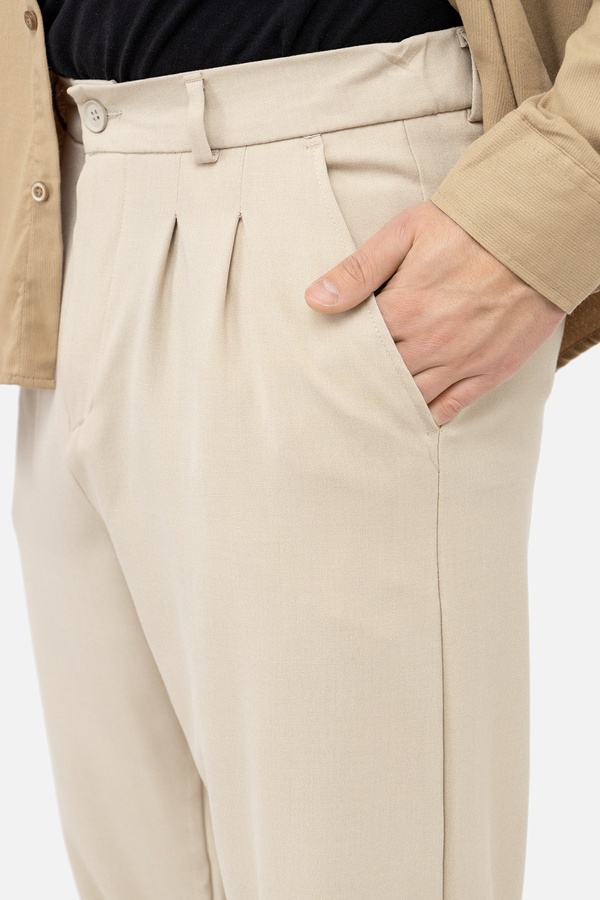 Мужские брюки 46 цвет молочный ЦБ-00241577 SKT000961919 фото