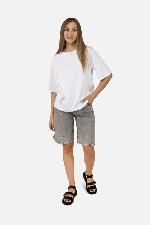 Жіноча футболка з коротким рукавом 48 колір білий ЦБ-00254683