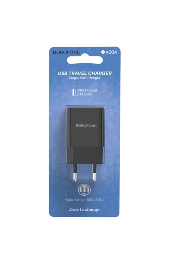 Зарядное устройство для Borofone BA20A 1 USB 21A цвет черный ЦБ-00204686 SKT000876748 фото