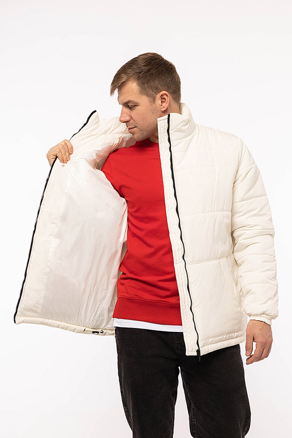 Мужская куртка 54 цвет молочный ЦБ-00200330 SKT000868258 фото