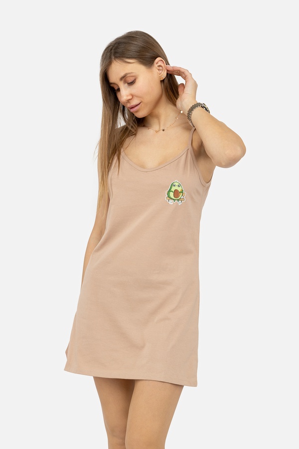 Жіноча нічна сорочка 42 колір бежевий ЦБ-00244129 SKT000977902 фото