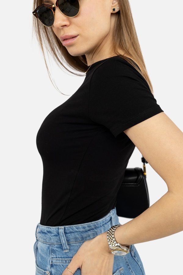 Жіноча футболка з коротким рукавом 46 колір чорний ЦБ-00250396 SKT000993098 фото