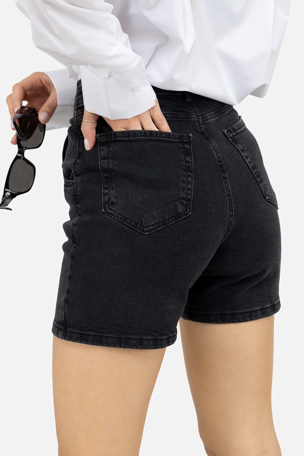 Женские джинсовые шорты 48 цвет черный ЦБ-00248381 SKT000989267 фото