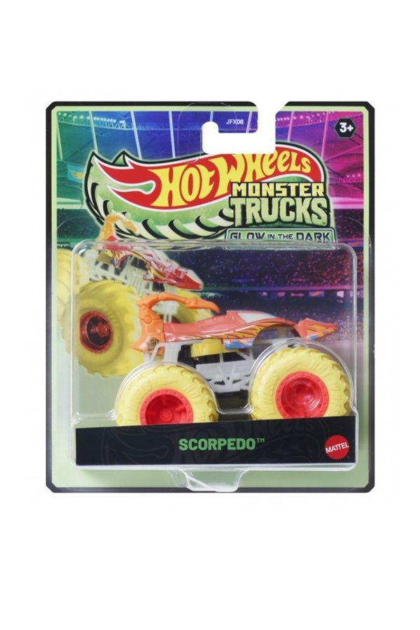 Машинка-позашляховик серії "Сяючі в темряві" Monster Trucks Hot Wheels Hot Wheels JFX08 ЦБ-00276547 фото