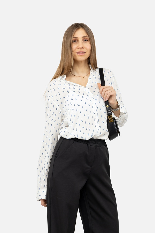 Жіноча сорочка з довгим рукавом 42 колір білий ЦБ-00244743 SKT000979674 фото