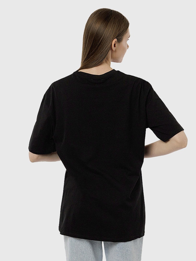 Жіноча подовжена футболка регуляр 50 колір чорний ЦБ-00215340 SKT000898386 фото