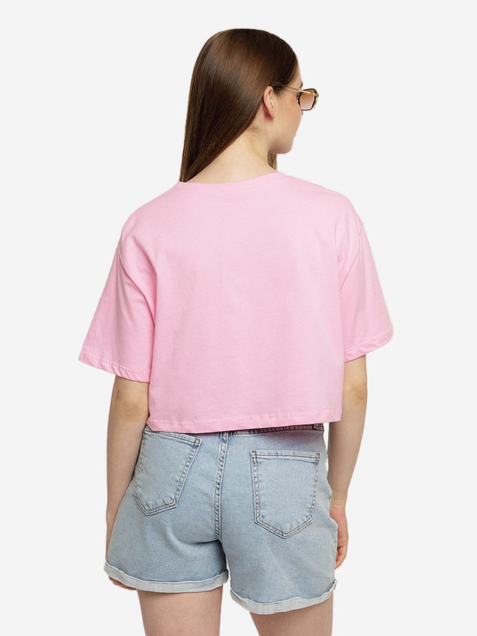 Жіноча коротка футболка 46 колір рожевий ЦБ-00219331 SKT000907115 фото