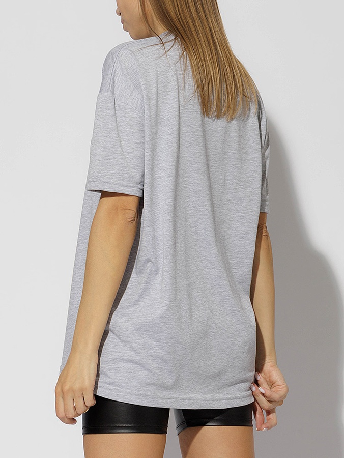 Жіноча футболка регуляр 42 колір сірий ЦБ-00218985 SKT000905923 фото
