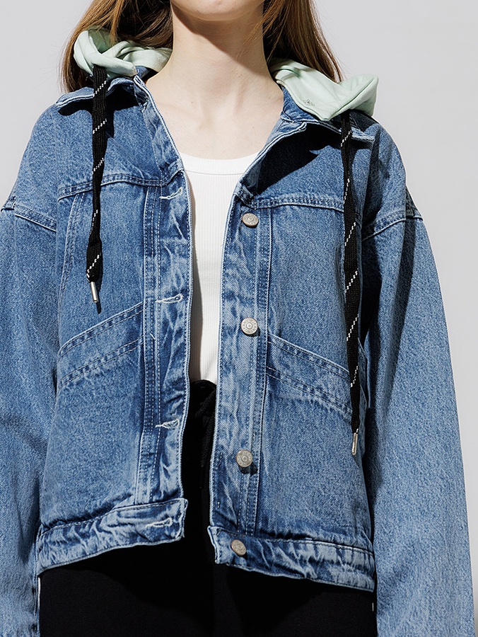 Жіноча джинсова куртка 40 колір блакитний ЦБ-00218993 SKT000905958 фото