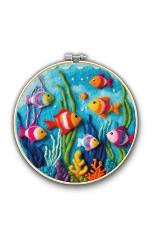 Набір для валяння картини з вовни &laquo;Підводний світ&raquo; Brushme EFL005 ЦБ-00295389 фото