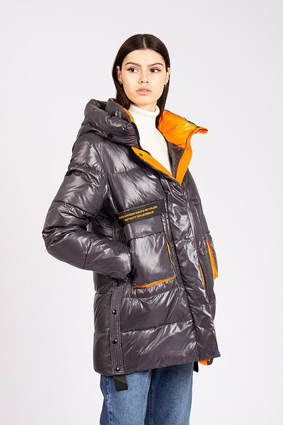 Куртка довга жіноча 50 колір темно-сірий ЦБ-00142688 SKT000497508 фото