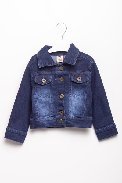 Куртка джинсова коротка на дівчинку 104 колір темно-синій ЦБ-00114280 SKT000509427 фото