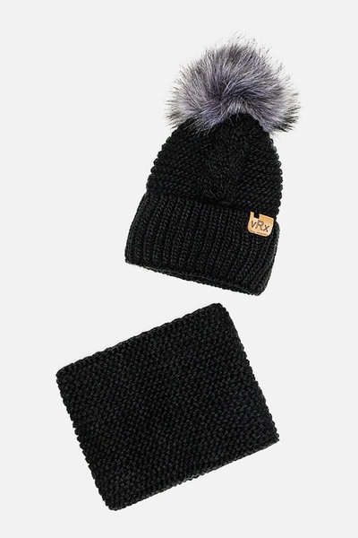 Комплект шапка-шарф на хлопчика 48-50 колір чорний ЦБ-00206091 SKT000879708 фото