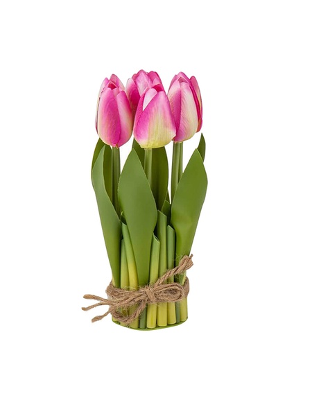 Декоративний букет тюльпанів колір рожевий ЦБ-00220642 SKT000910429 фото