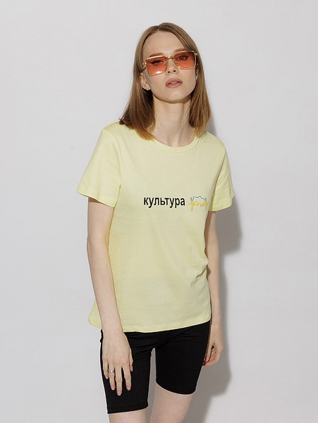 Жіноча футболка регуляр 50 колір жовтий ЦБ-00216235 SKT000900256 фото