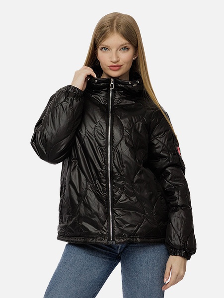 Жіноча демісезонна стьобана куртка 44 колір чорний ЦБ-00206935 SKT000882022 фото