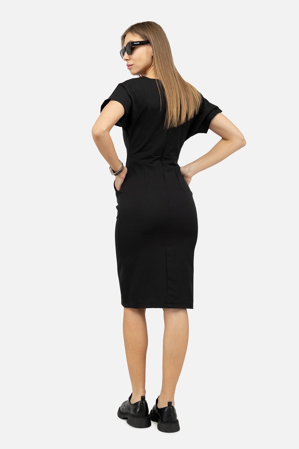Женское платье с коротким рукавом 42 цвет черный ЦБ-00247009 SKT000985920 фото