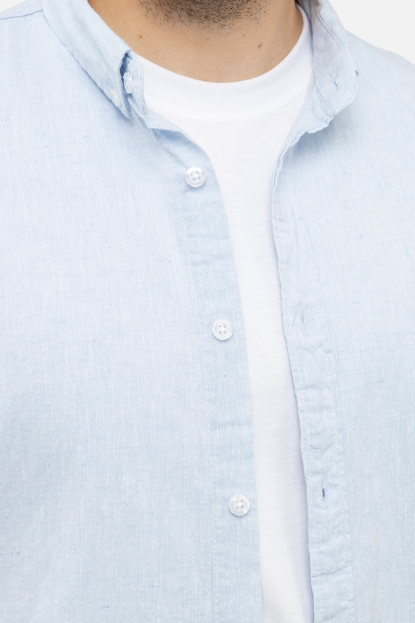 Мужская рубашка с коротким рукавом 44 цвет голубой ЦБ-00244802 SKT000979897 фото