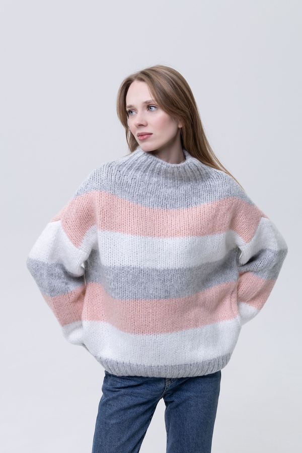 Жіночий светр 46 колір пудровий ЦБ-00233315 SKT000941228 фото
